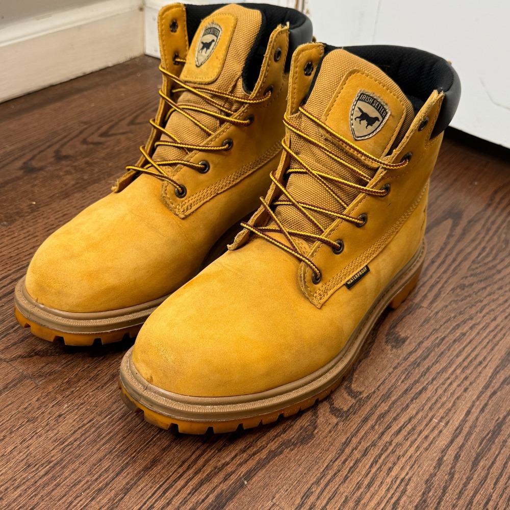 Irish Setter Work Boots Hopkins Safety Toe Waterproof Tan Lug Sole 8.5D
